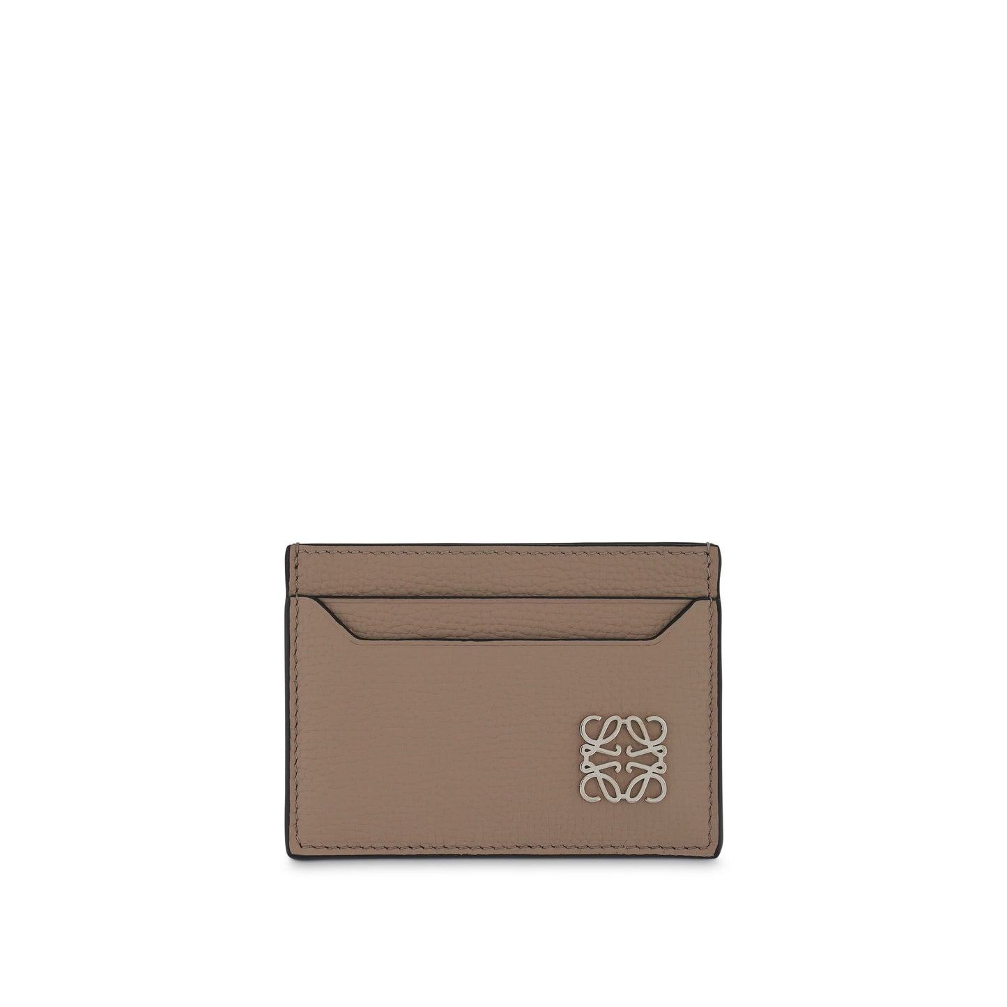 Anagram Plain Cardholder in Pebble Grain Calfskin in Sand