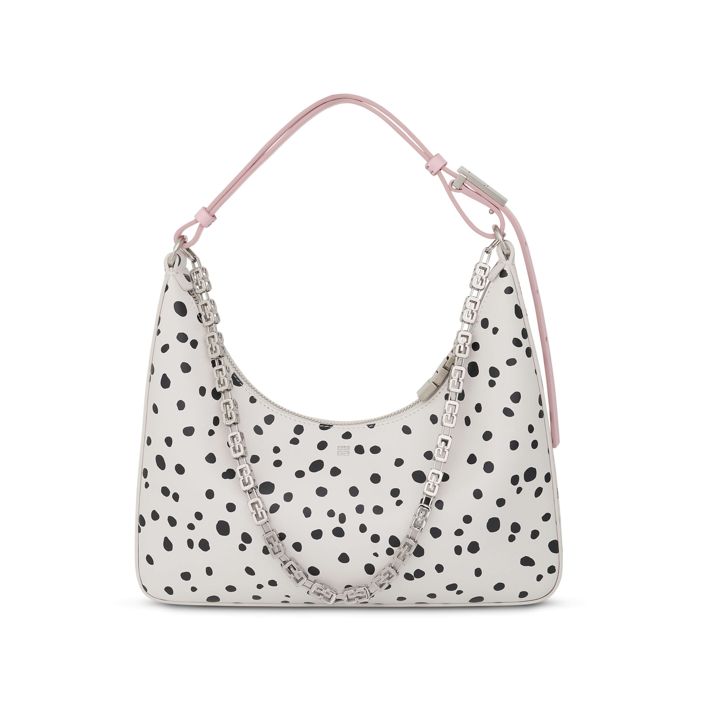 Small Moon Cut Out Bag with Dalmatian Dots in White/Black