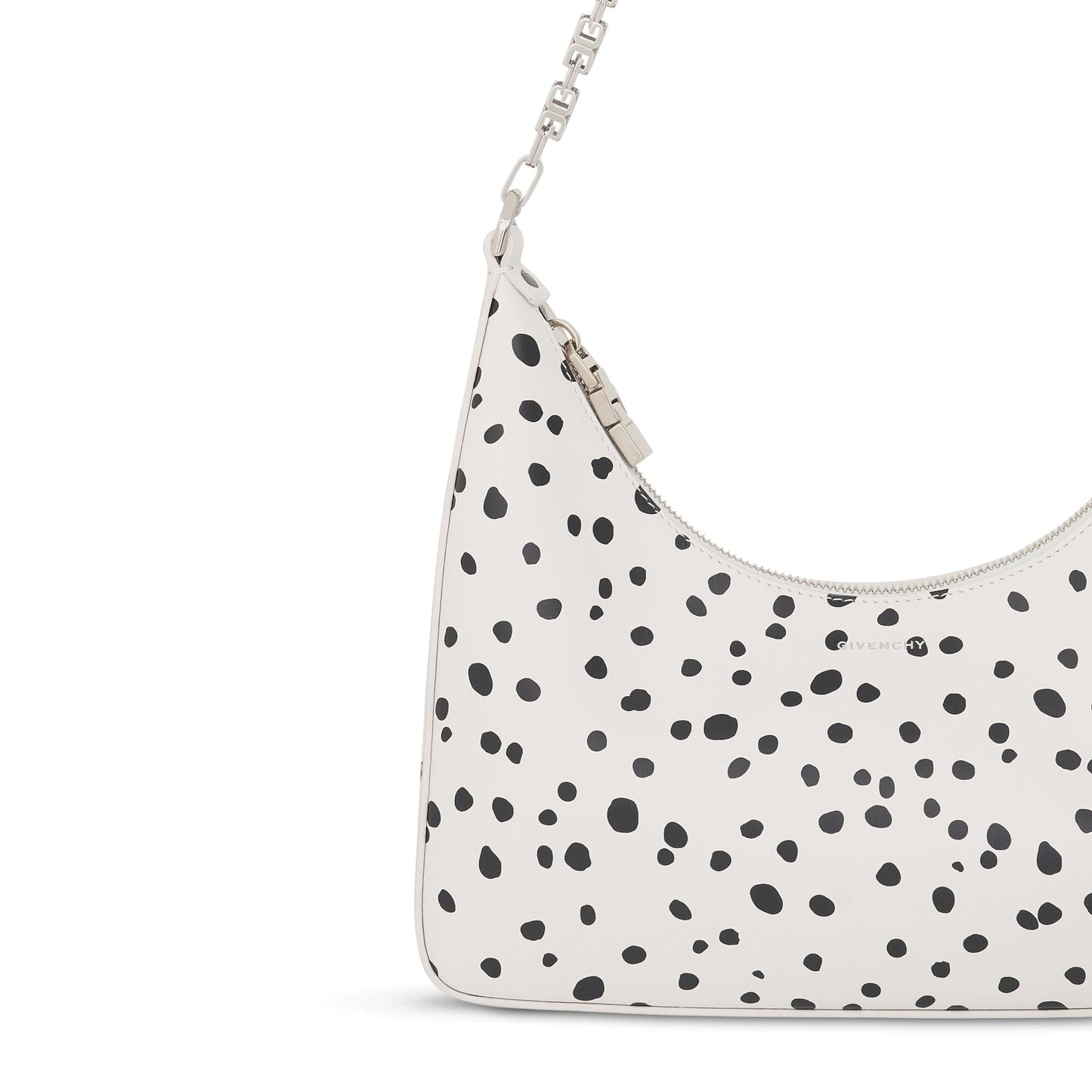 Small Moon Cut Out Bag with Dalmatian Dots in White/Black