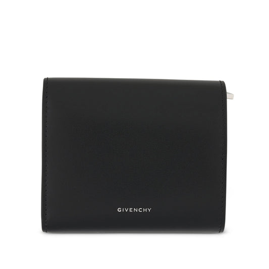 4G Trifold Wallet in Calf Leather in Black