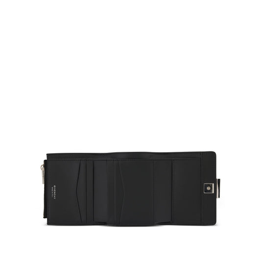 4G Trifold Wallet in Calf Leather in Black