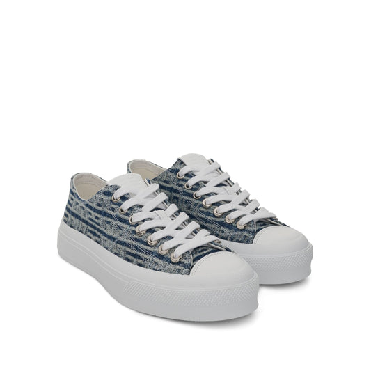 City Low Sneaker in 4G Jacquard in Denim Blue