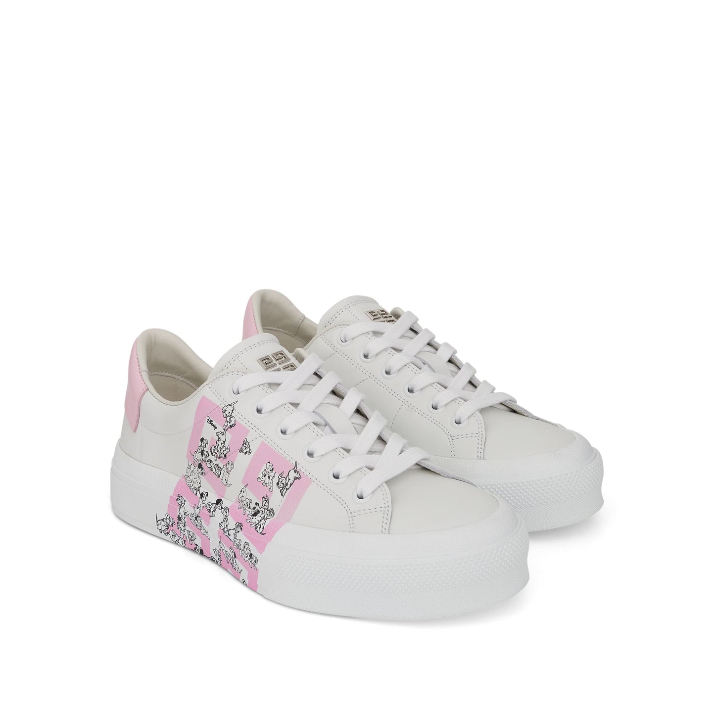 Disney 101 Dalmatians City Sport Sneaker in White/Pink