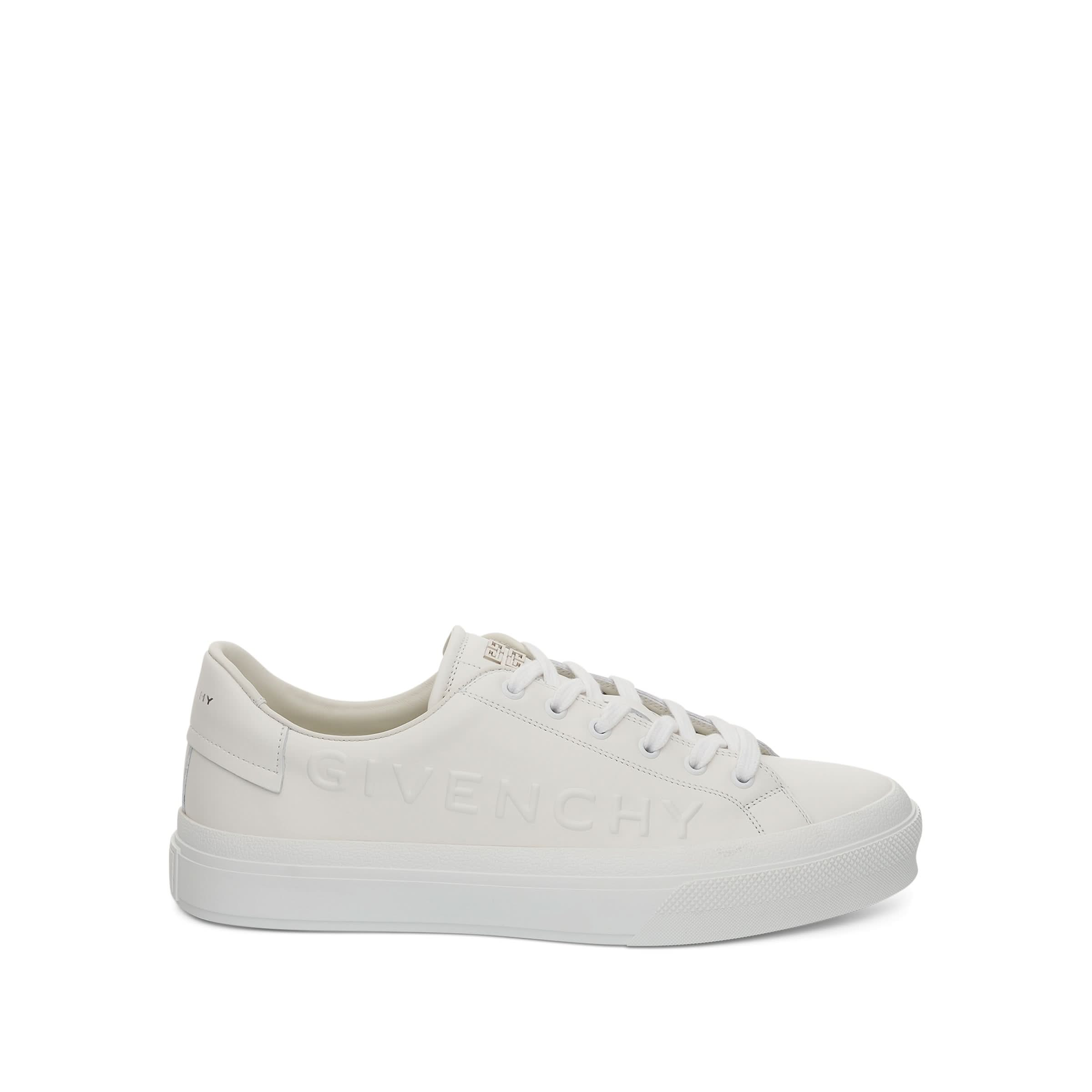 City Sport Sneaker with Embossed Logo in White