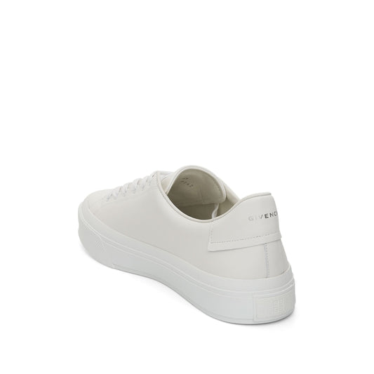 City Sport Sneaker with Embossed Logo in White