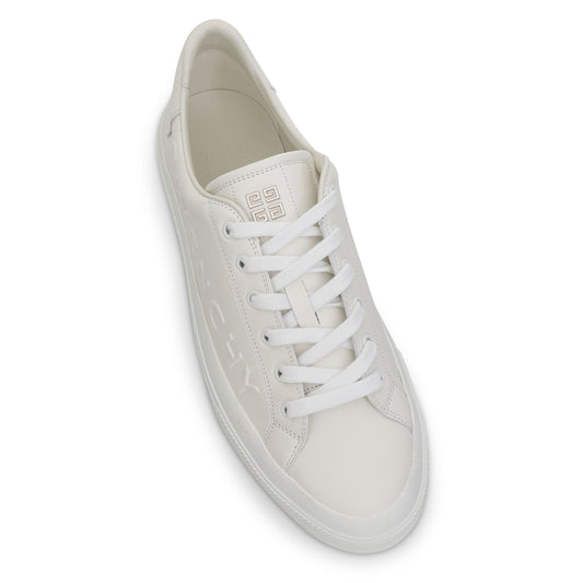 City Sport Sneaker with Embossed Logo in White