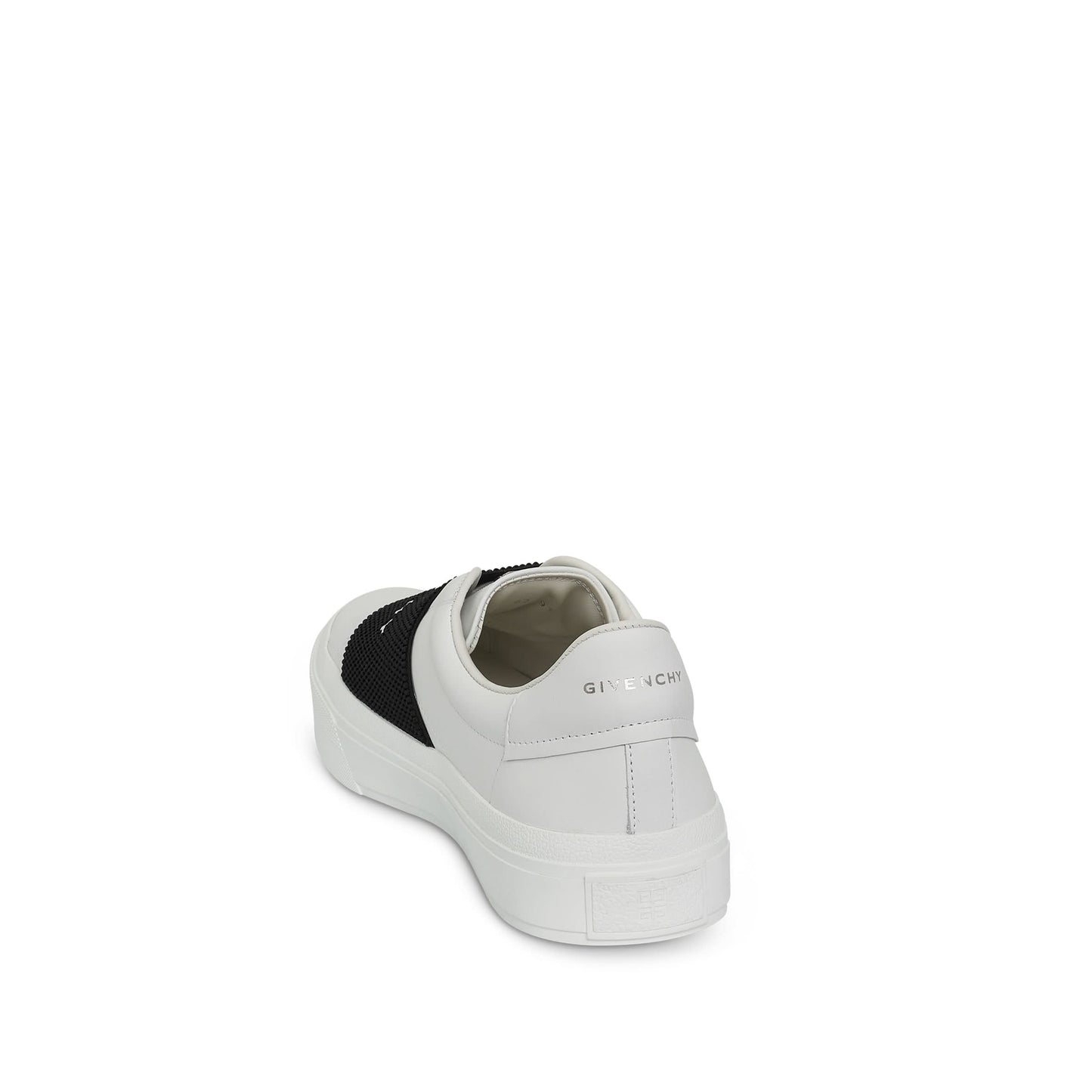 City Court Elastic Band Sneaker in White/Black