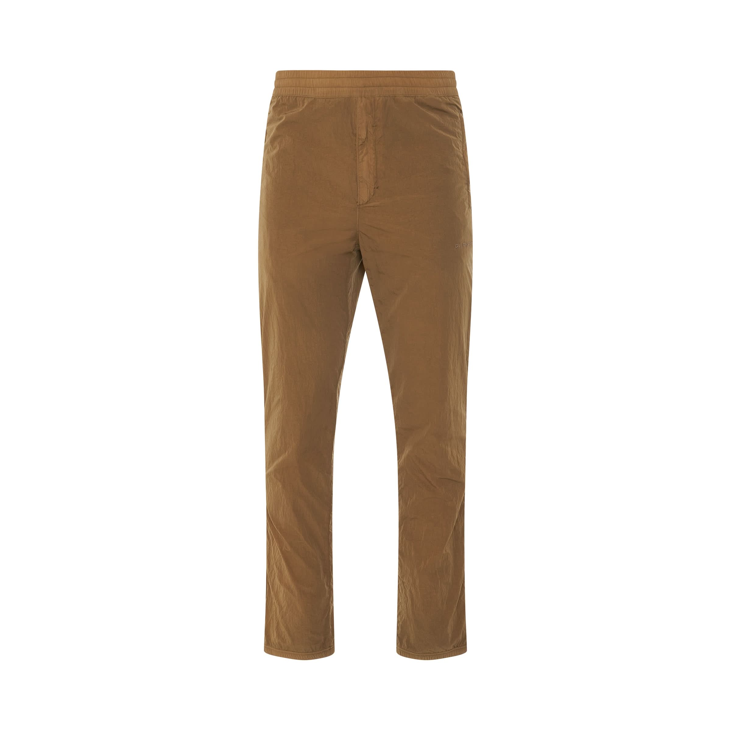 Nylon Garment Dyed Jogger Pants in Beige