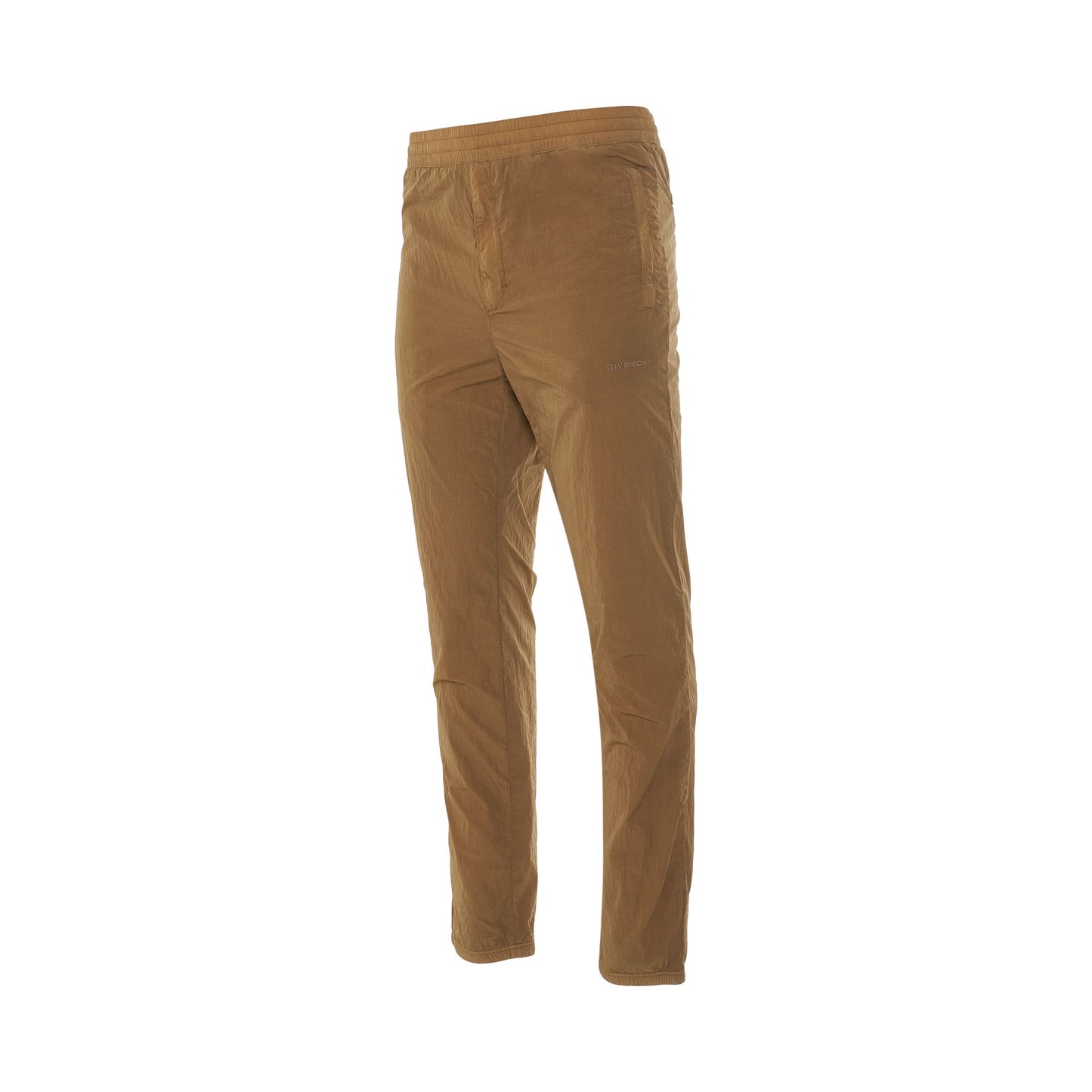 Nylon Garment Dyed Jogger Pants in Beige