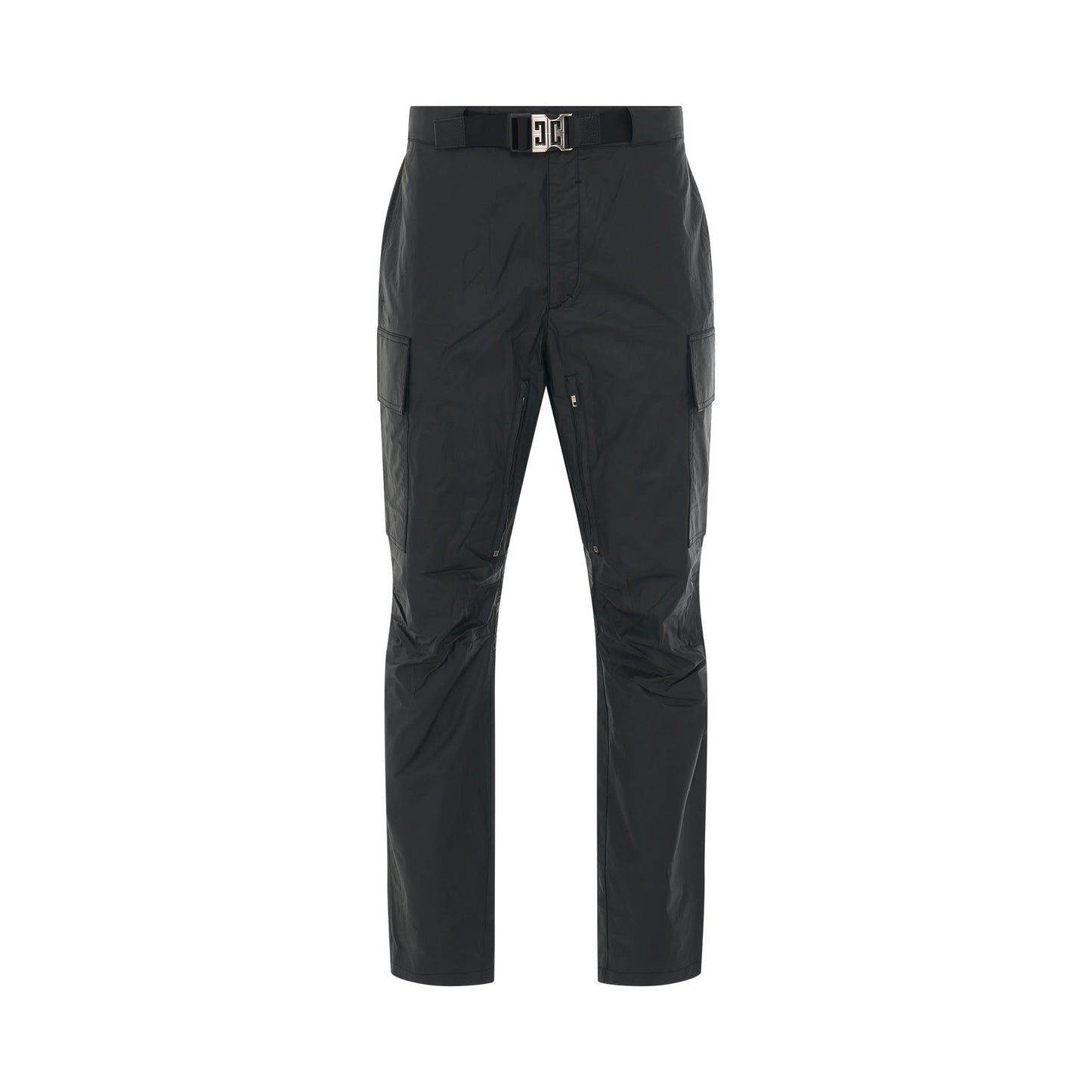 Light Coated Cotton Trousers in Black