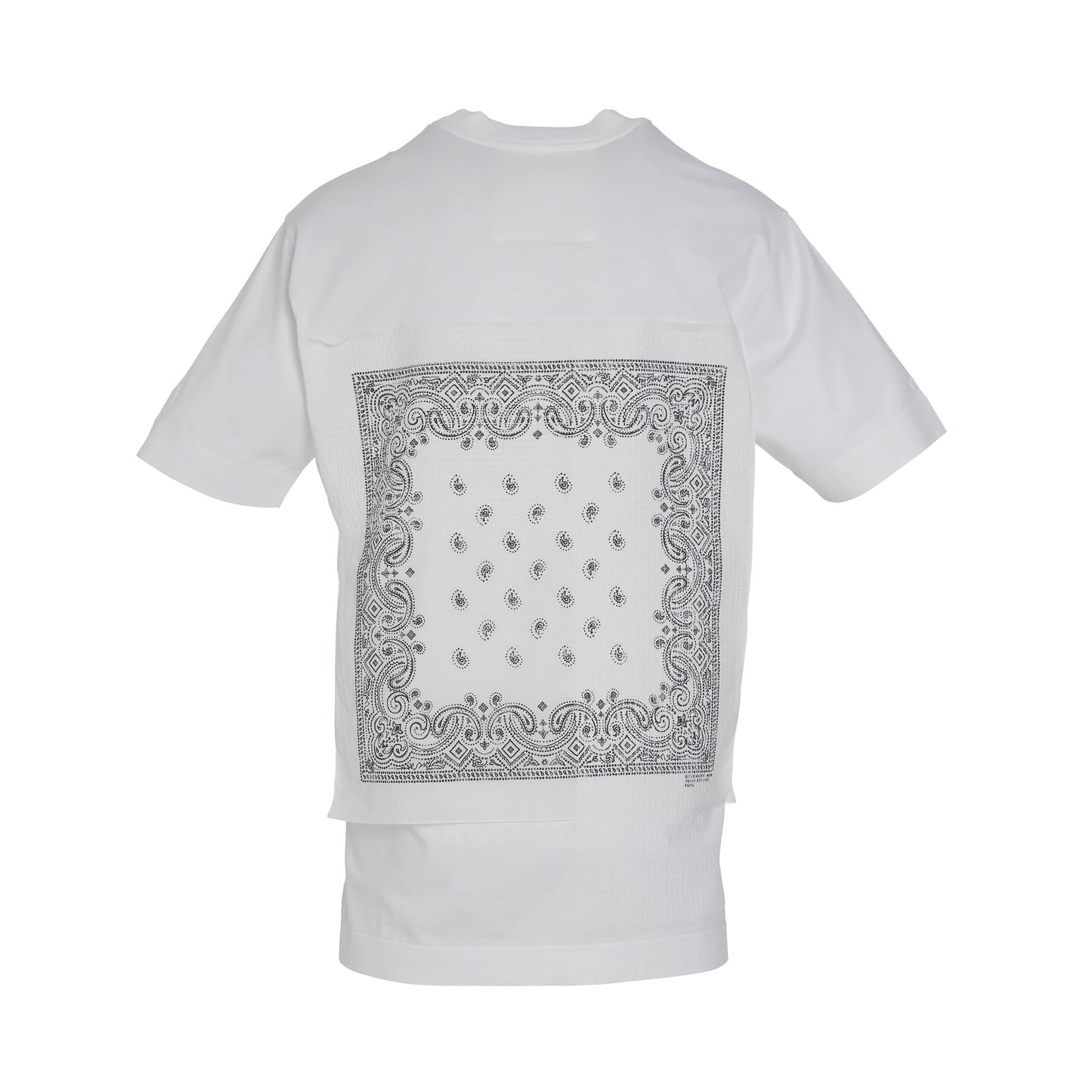 Embroidered Bandanas Washed T-Shirt in White