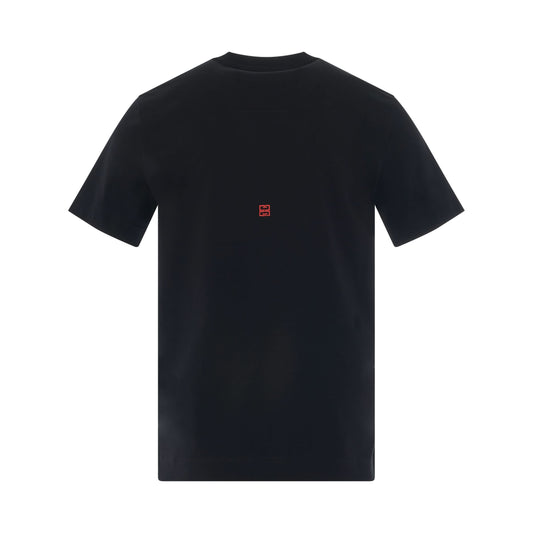 Slim Fit T-Shirt with Patch in Black