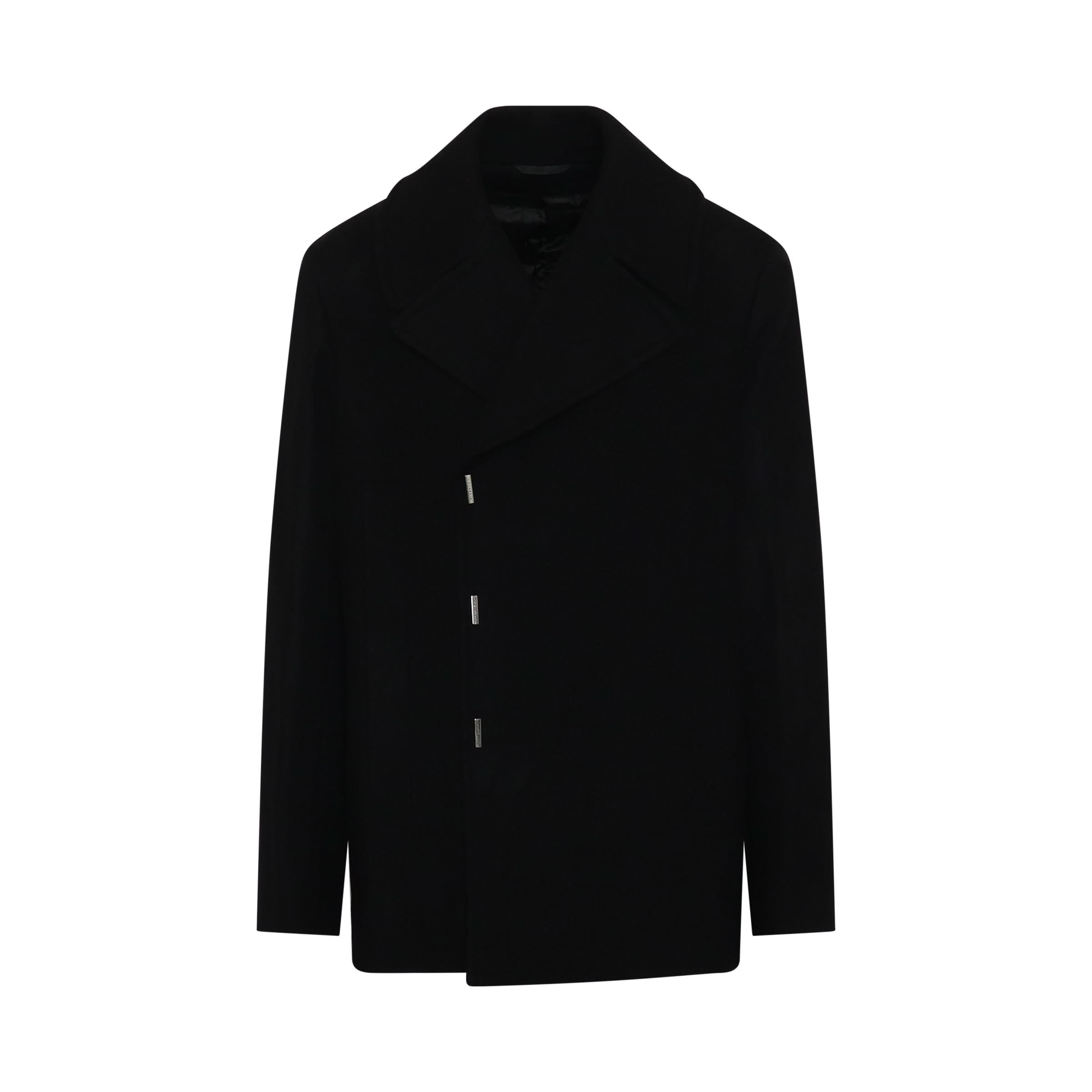 Hook 
Bar Quilted Peacoat in Black