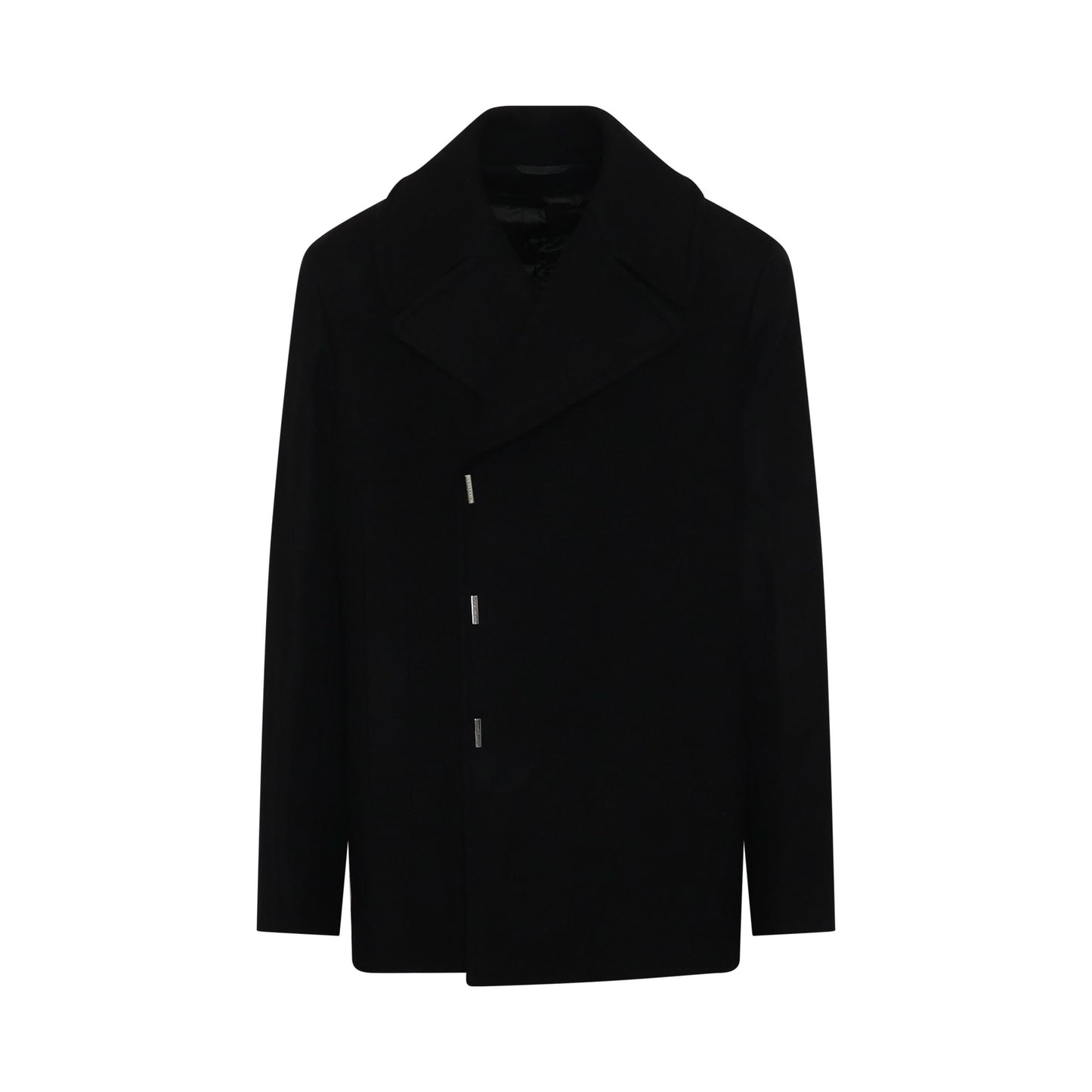 Hook 
Bar Quilted Peacoat in Black