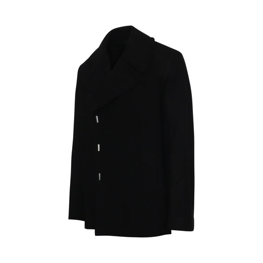 Hook 
Bar Quilted Peacoat in Black