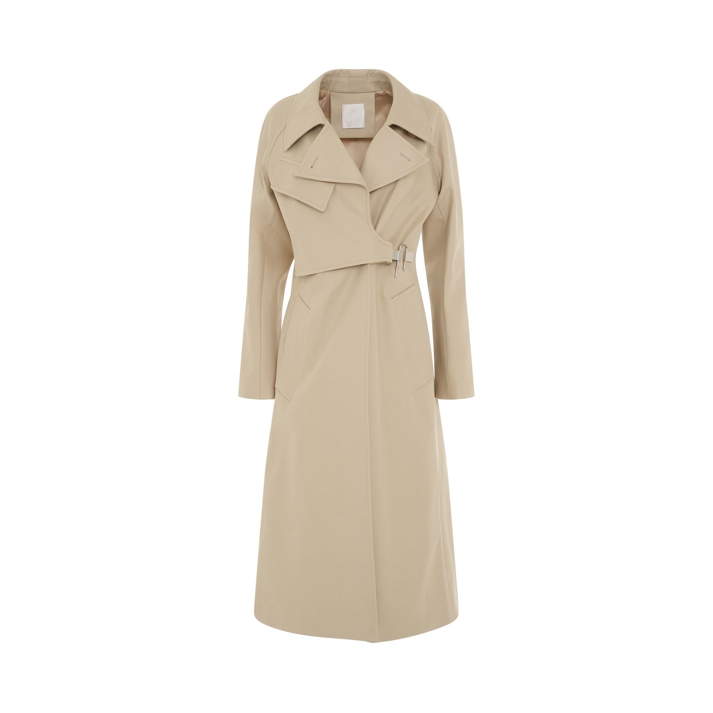 Cotton Twill Trench Coat in Light Beige