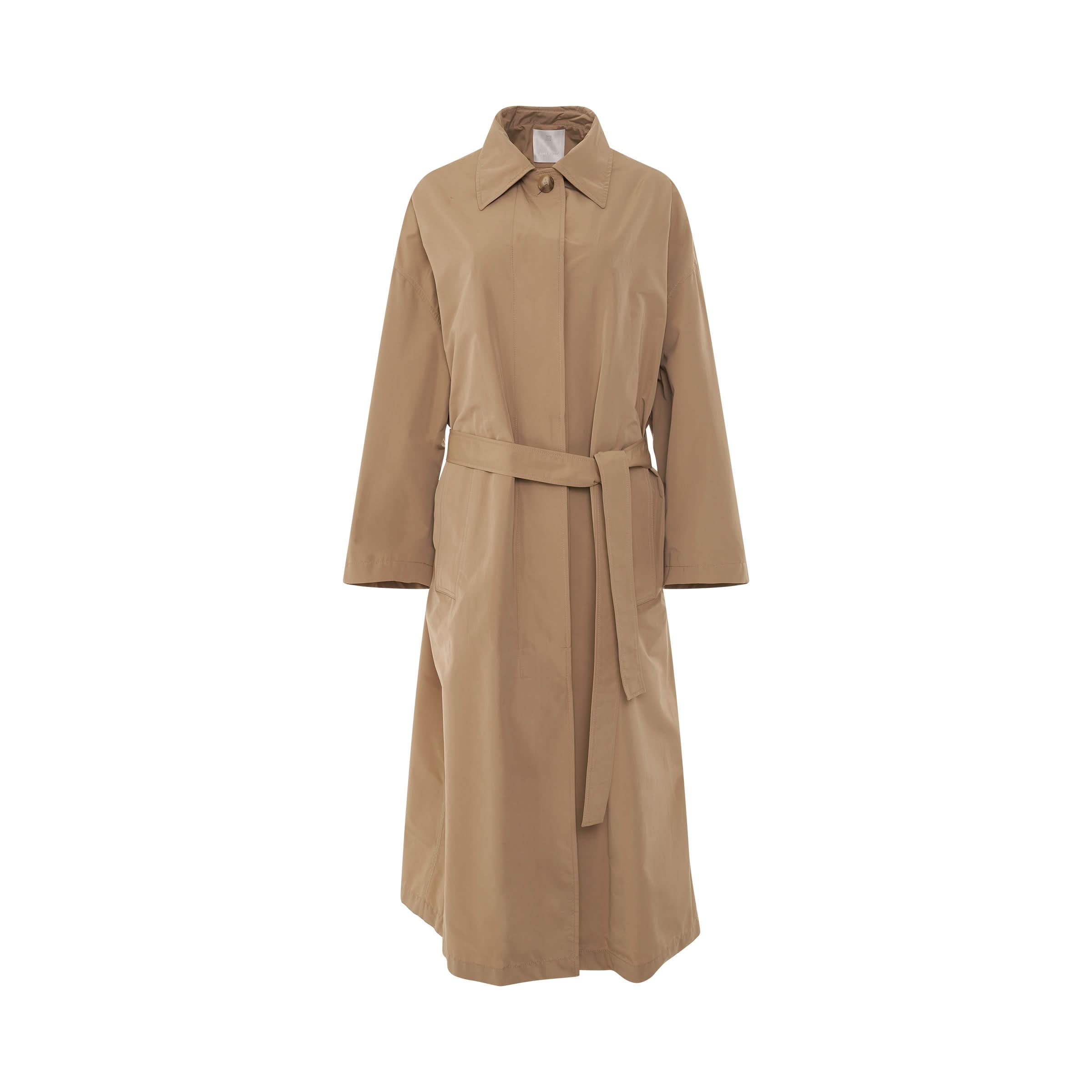 Light Taffeta Trench Coat in Tan