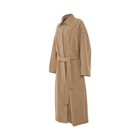 Light Taffeta Trench Coat in Tan