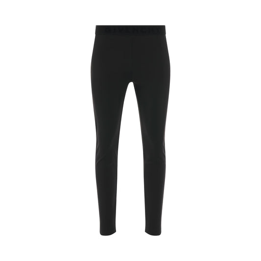 Elastic Logo Legging in Black