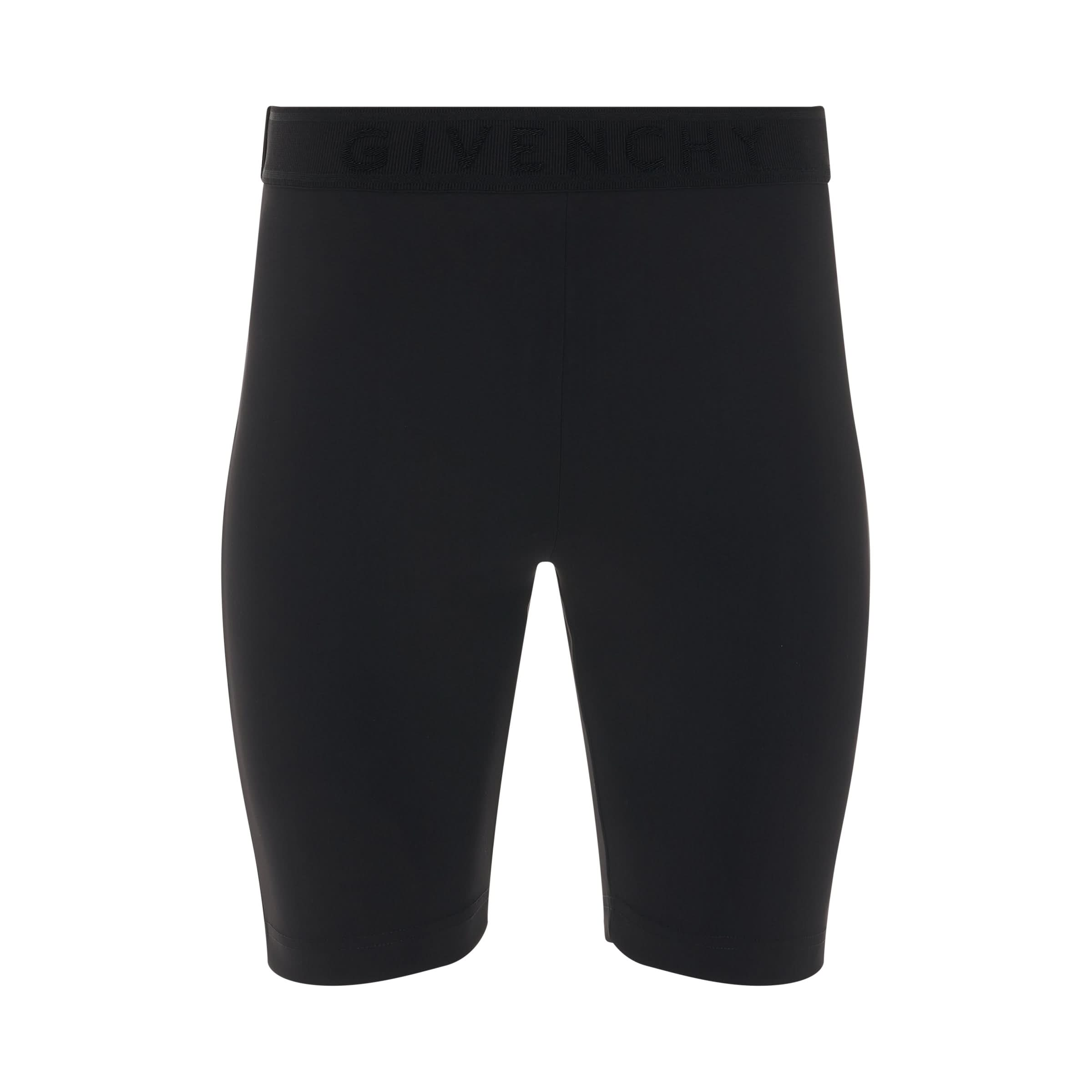 Cyclist Shorts with Elastic Jacquard in Black