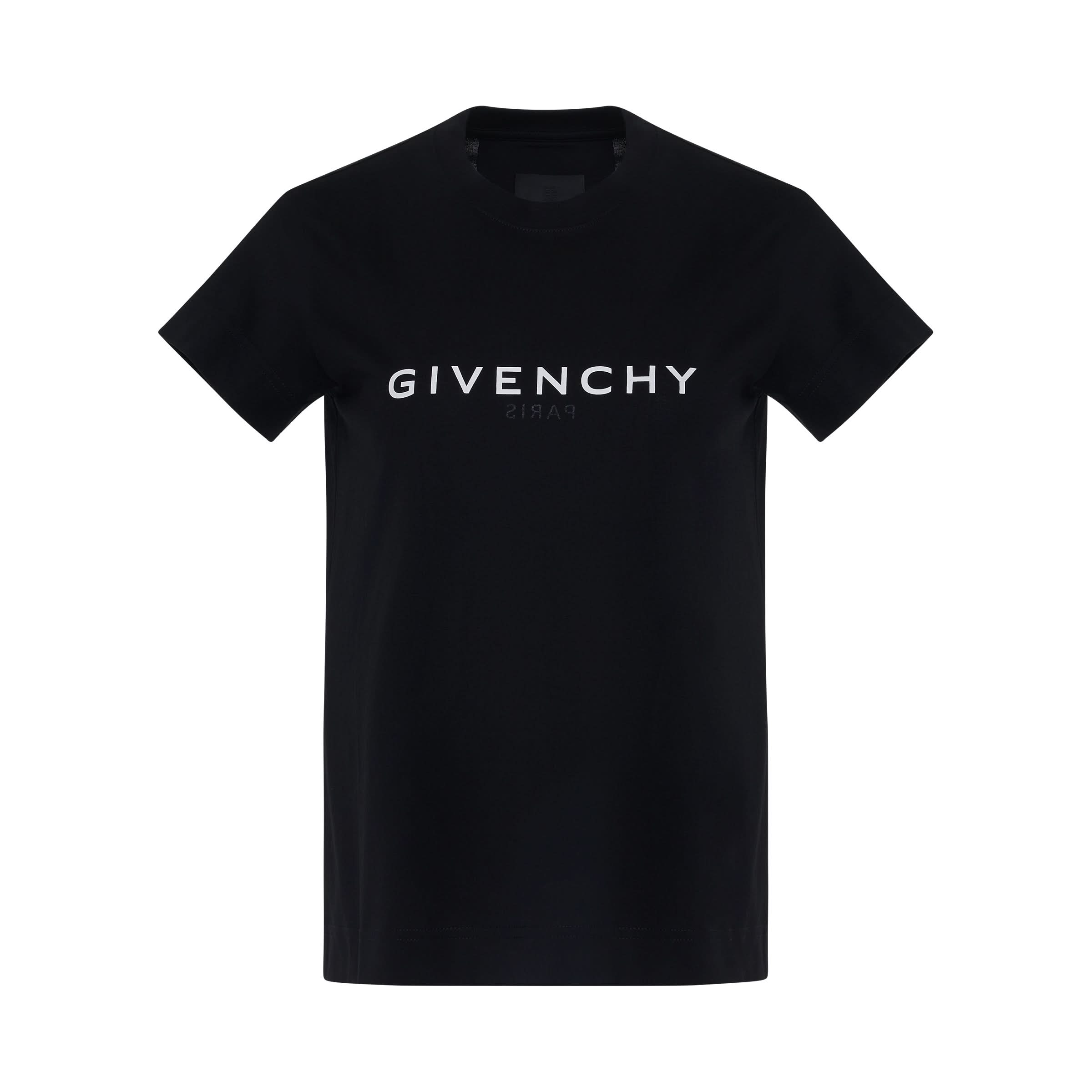 Reverse Logo Fitted T-Shirt in Black