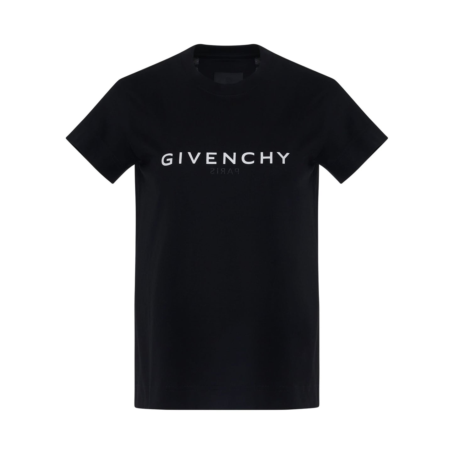 Reverse Logo Fitted T-Shirt in Black