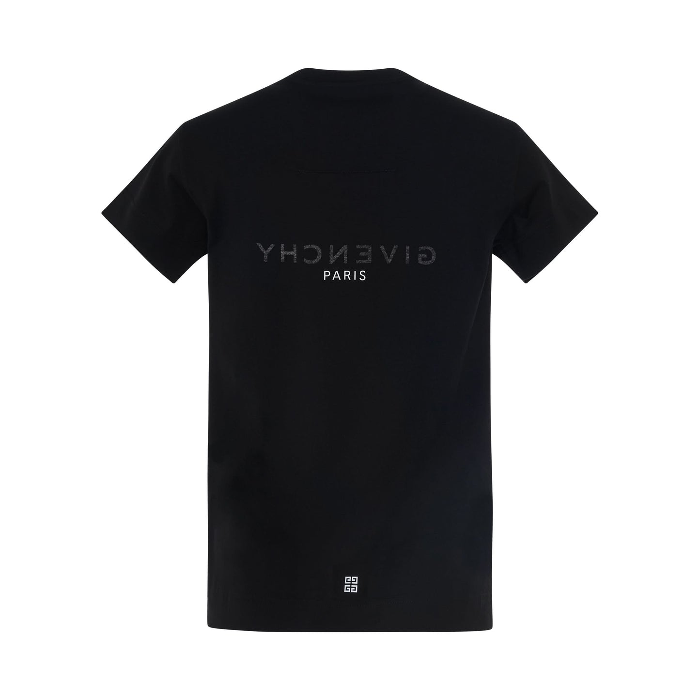 Reverse Logo Fitted T-Shirt in Black