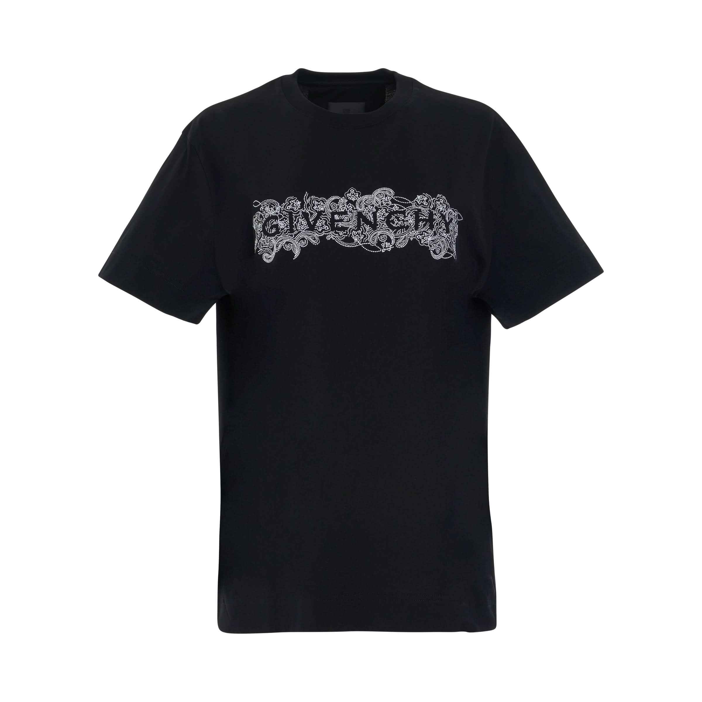 Logo Bandana Print T-Shirt in Black