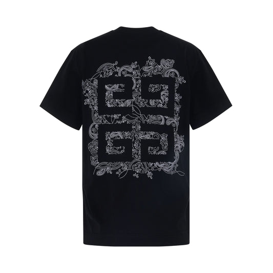 4G Embroidered Logo Classic Fit T-Shirt in Black