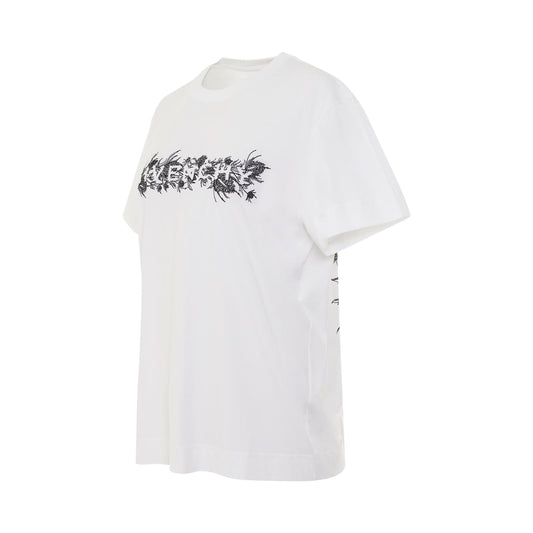 4G Embroidered Logo Thistle T-Shirt in White