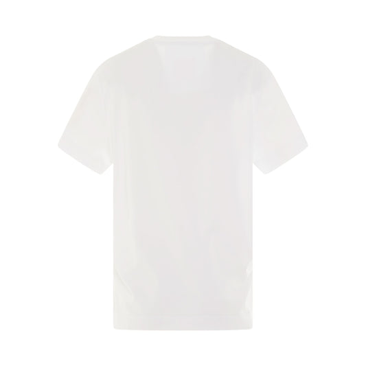 College Logo Print T-Shirt in White