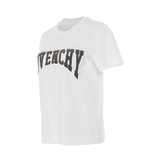 College Logo Slim Fit T-Shirt in White