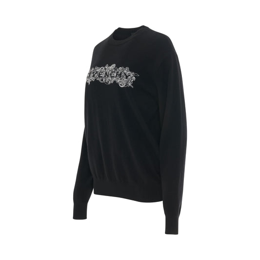 Logo Cashmere Sweater in Black