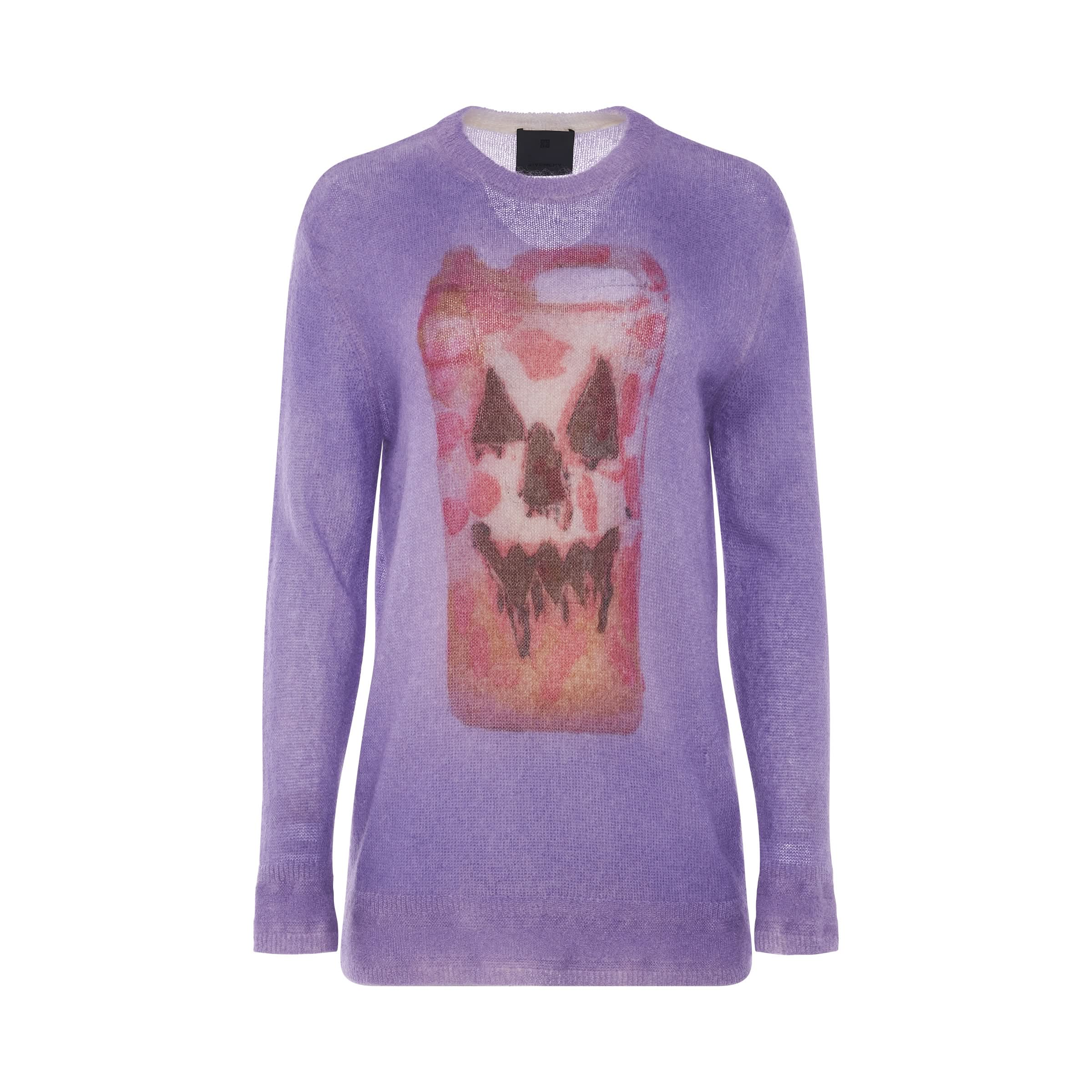 Mixmat Crew Neck Print Sweater in Mauve