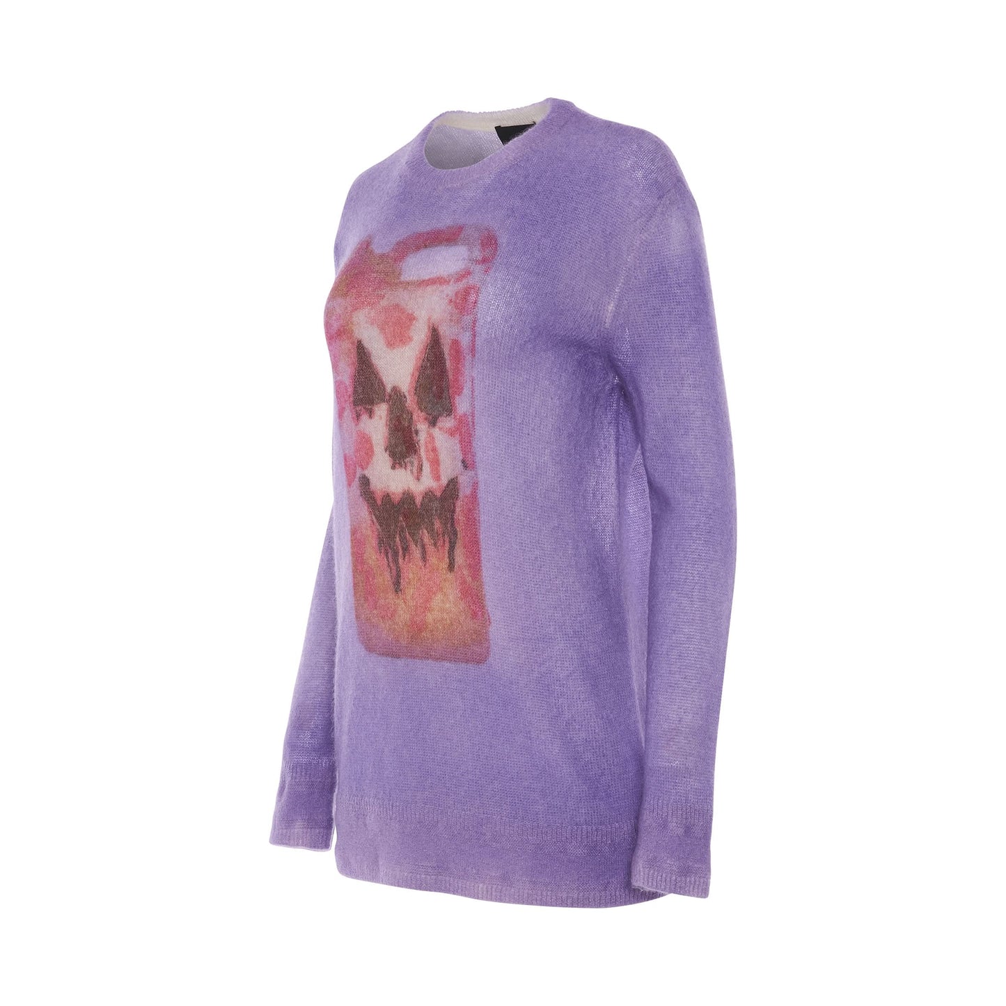 Mixmat Crew Neck Print Sweater in Mauve