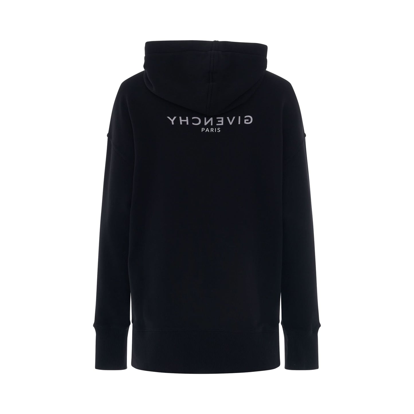 Reverse Logo Oversized Hoodie in Black