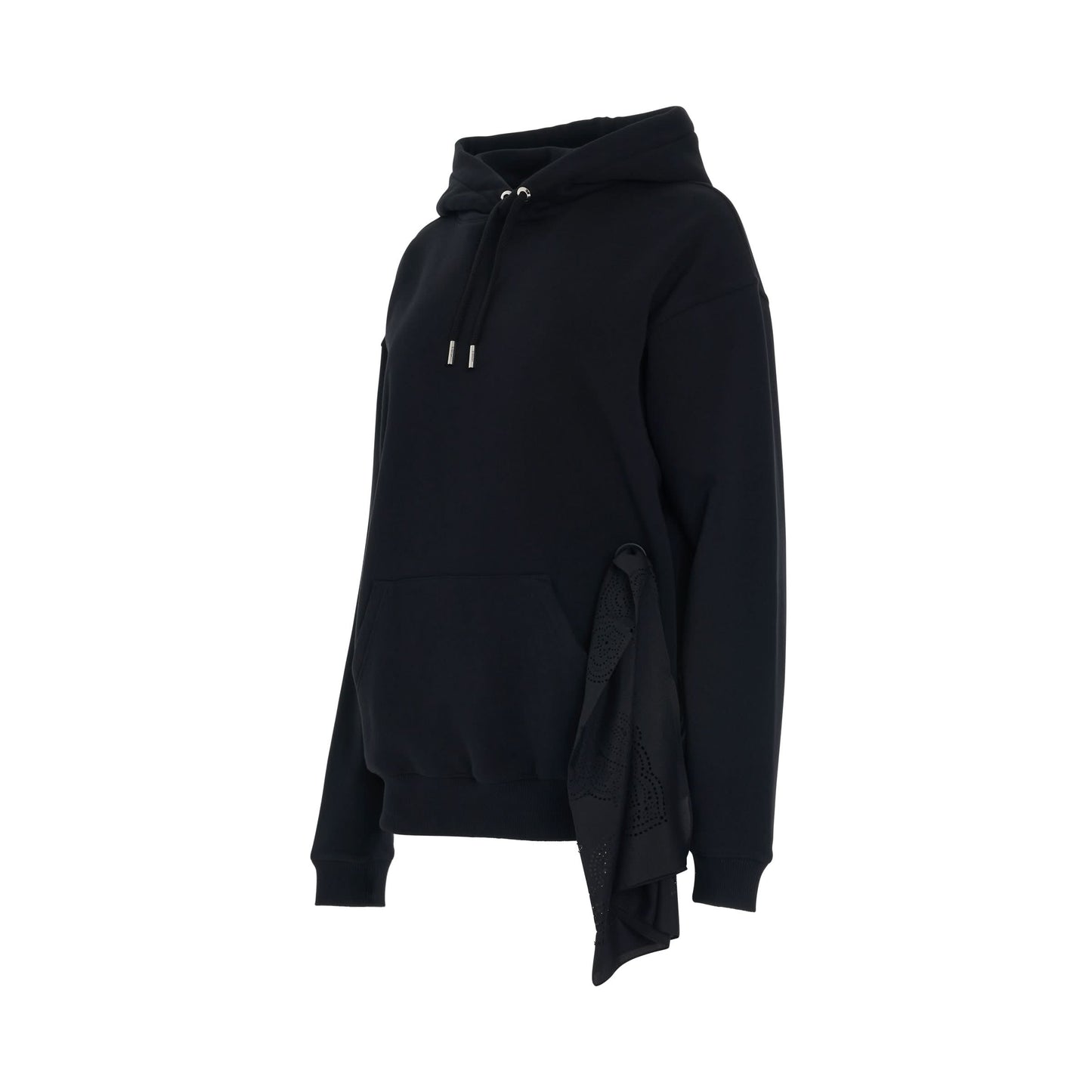 Side Eyelet Bandanas Hoodie in Black