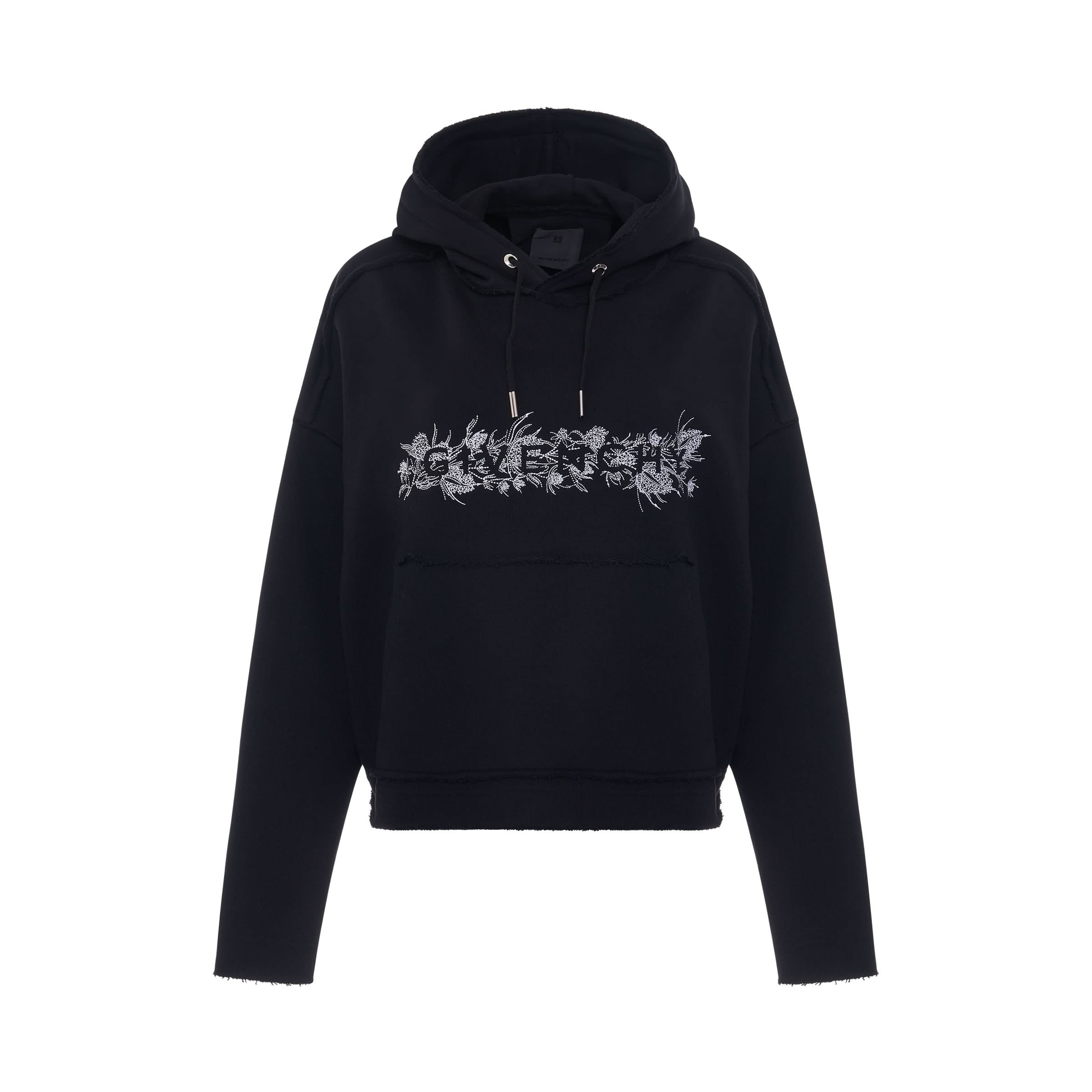 4G Logo Thistle Embroidered Hoodie in Black