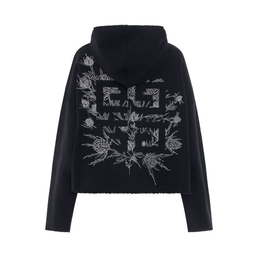 4G Logo Thistle Embroidered Hoodie in Black