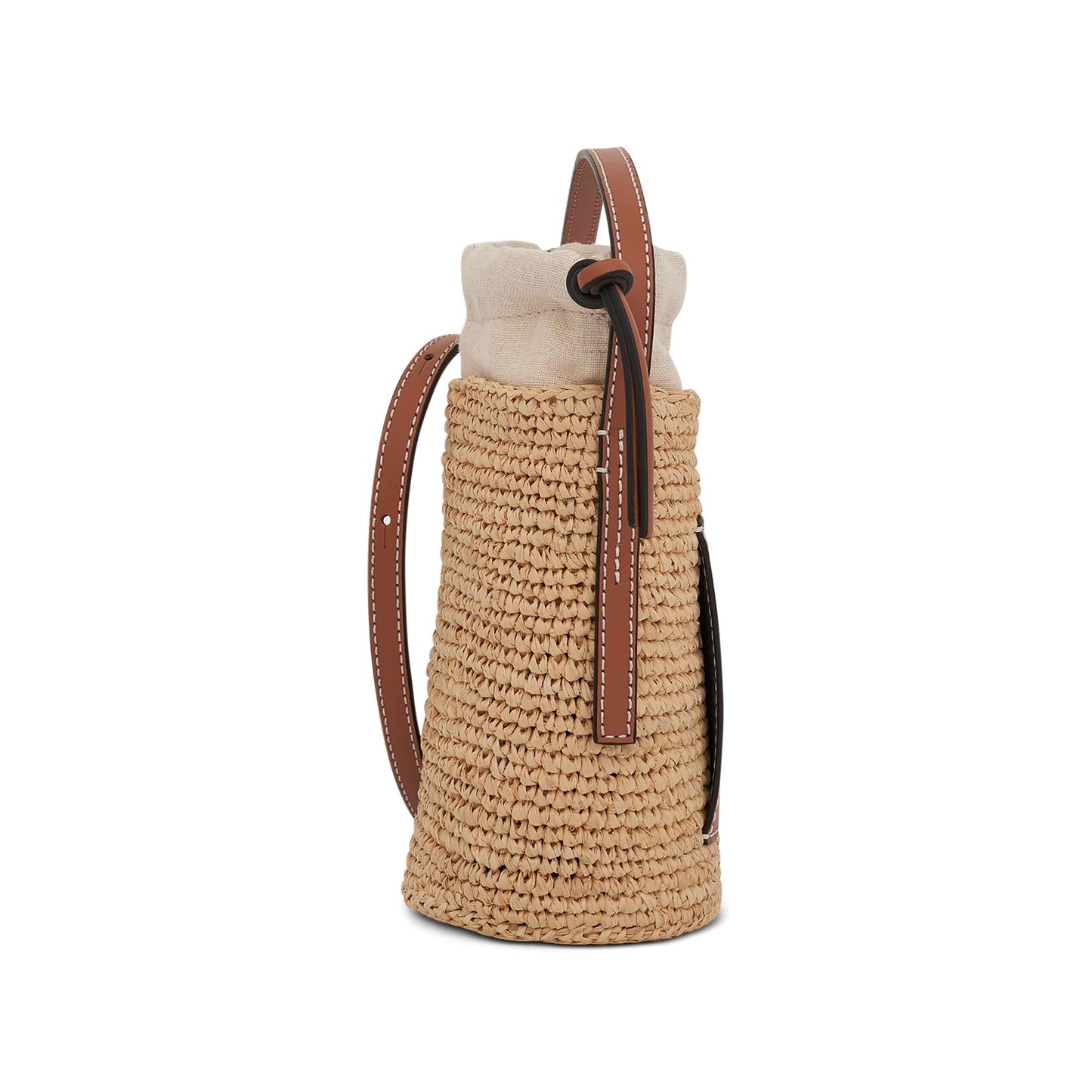 Cylinder Pocket in Raffia 
Calfskin in Natural