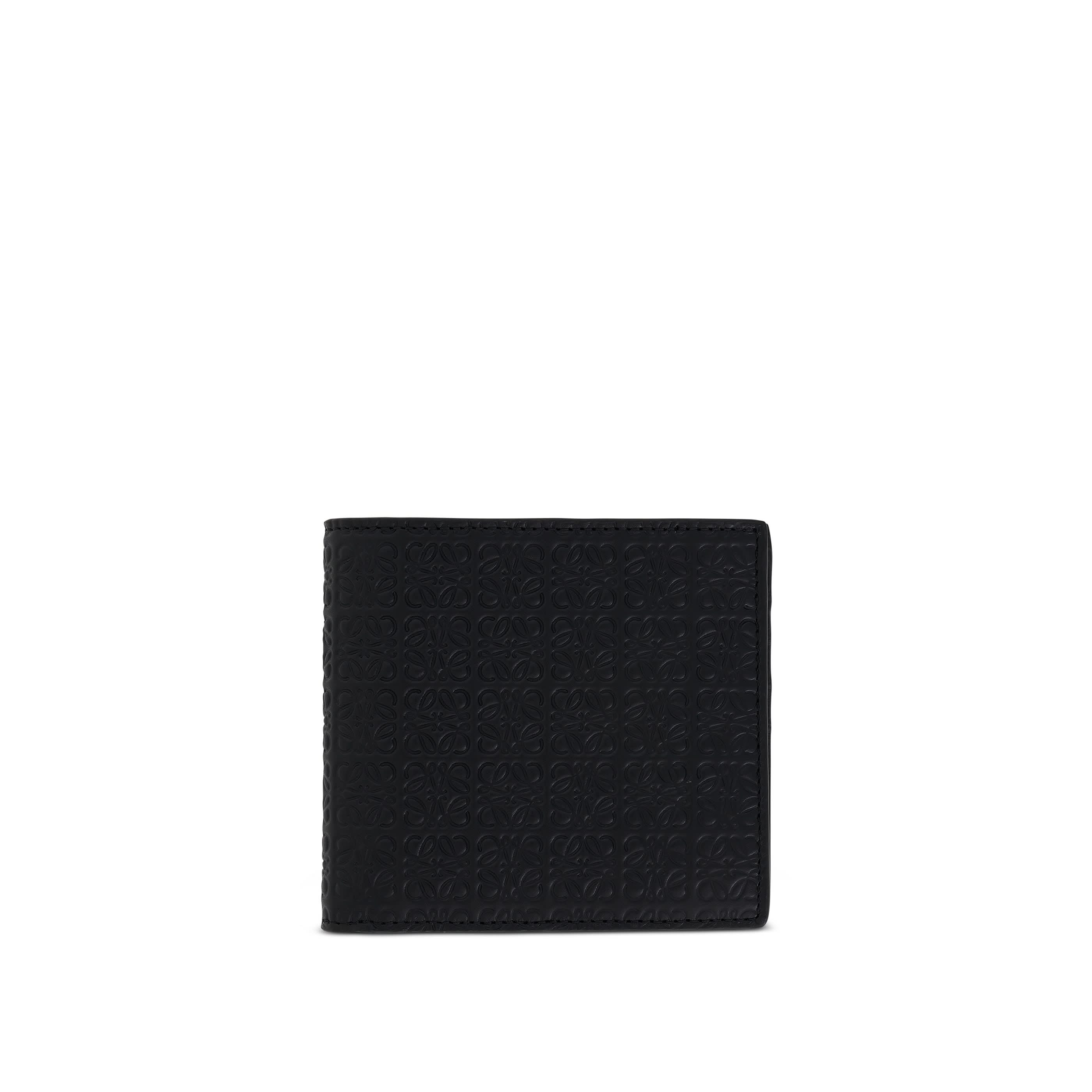 Repeat Bifold Wallet in Embossed Calfskin in Black