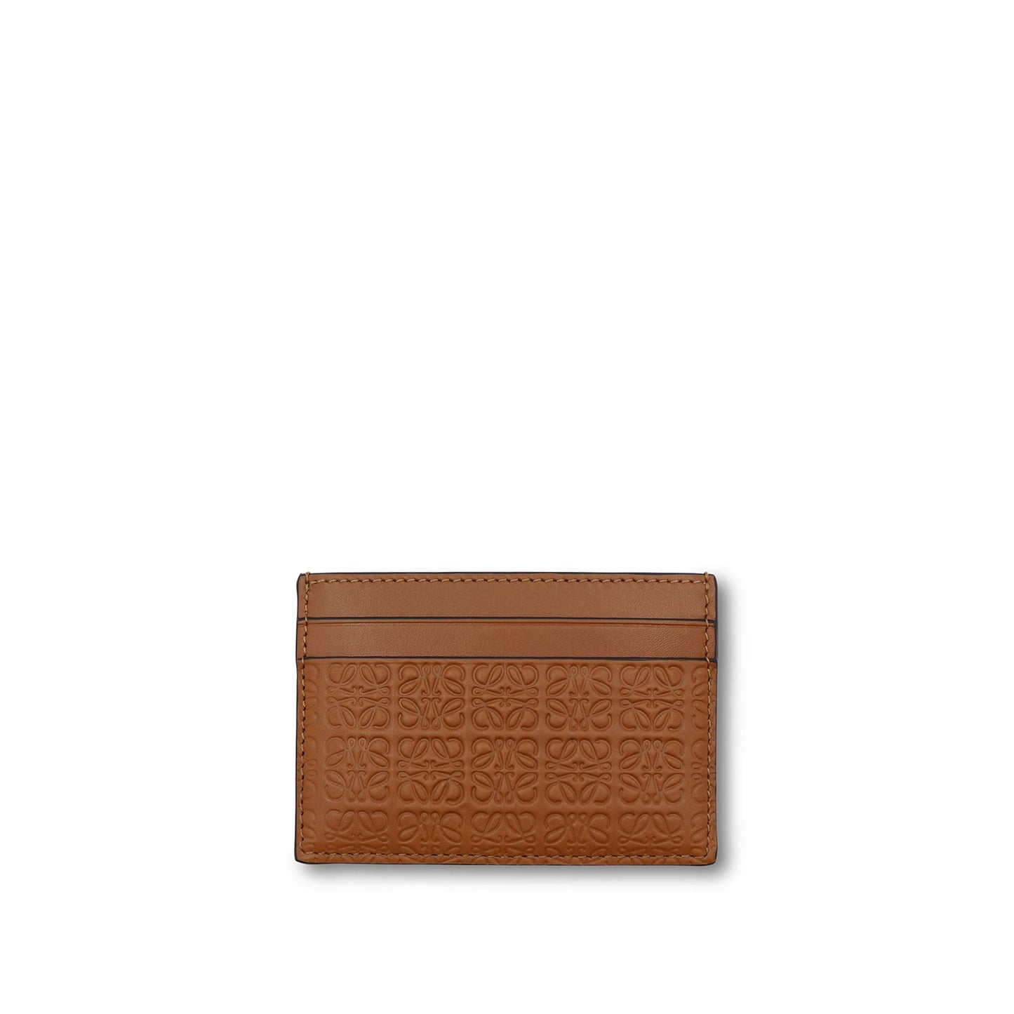 Repeat Plain Cardholder in Embossed Calf Leather in Tan