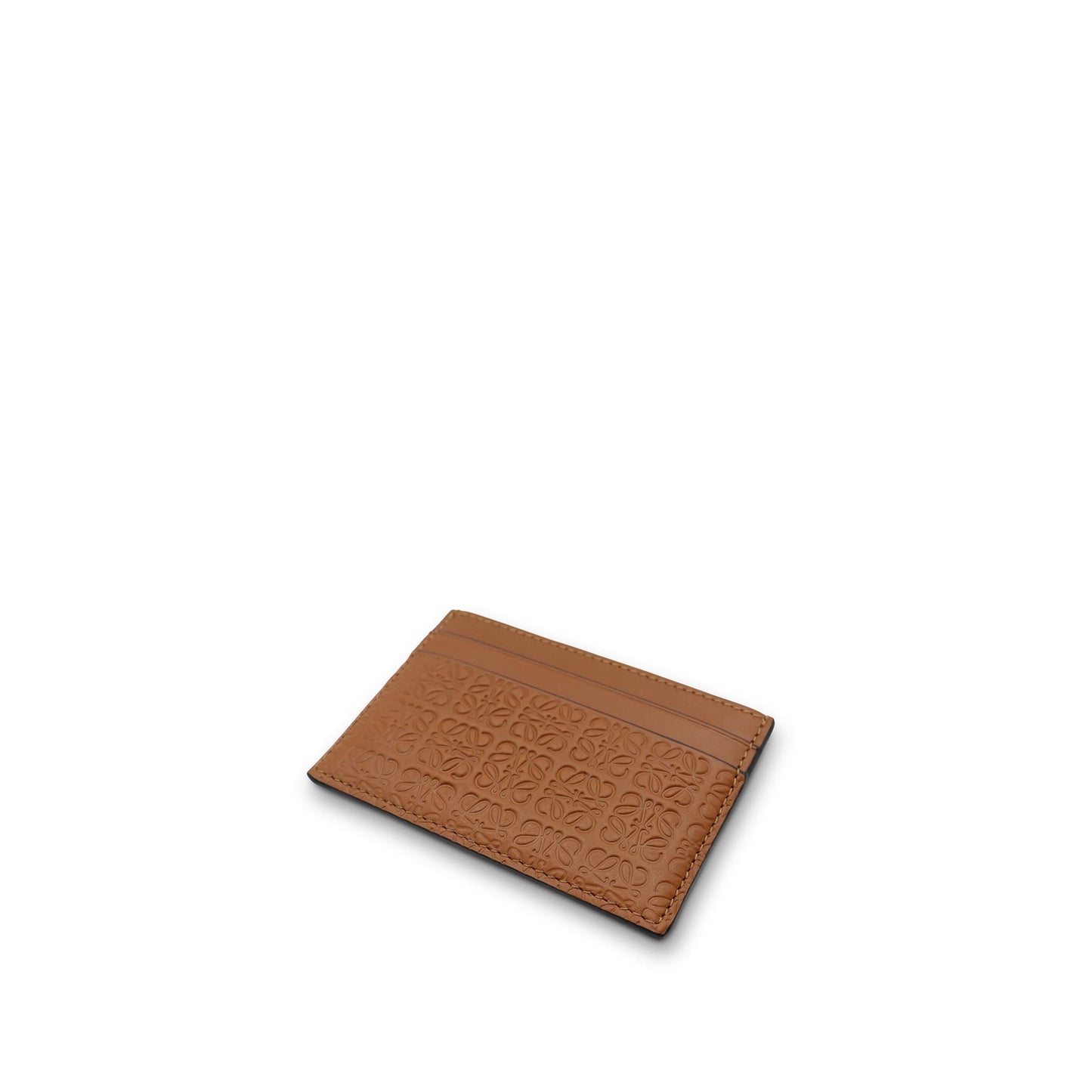 Repeat Plain Cardholder in Embossed Calf Leather in Tan