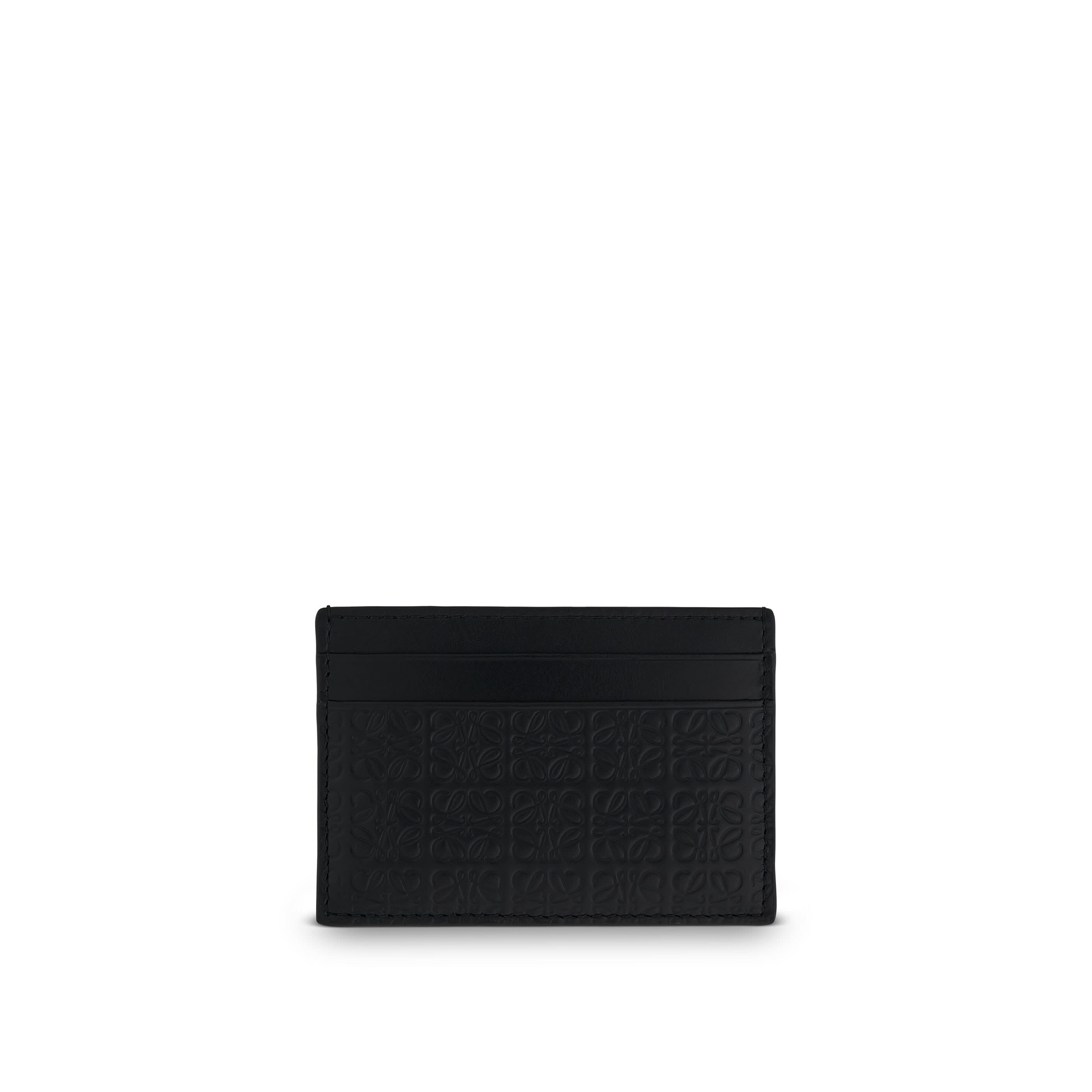 Repeat Plain Cardholder in Embossed Calfskin in Black