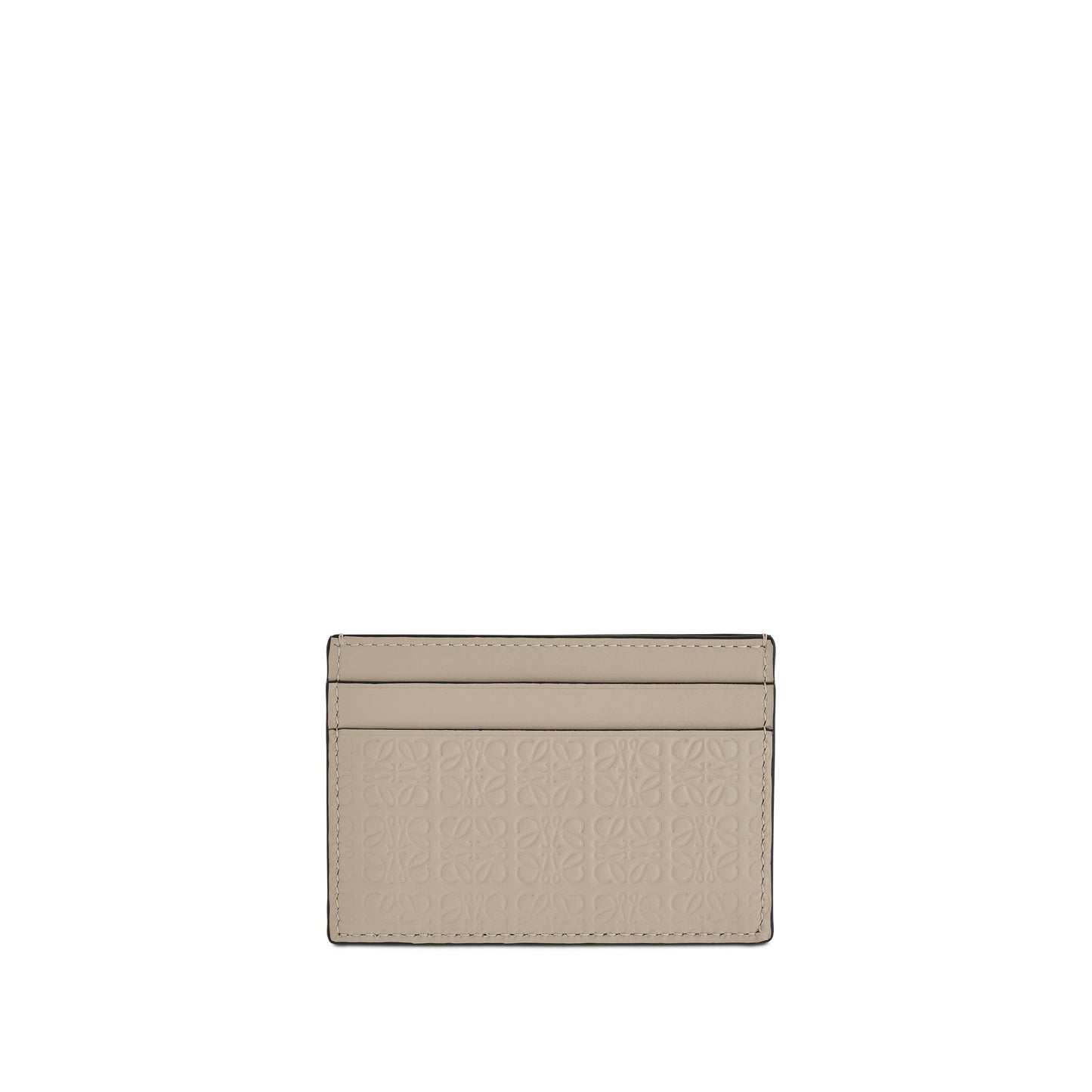 Repeat Plain Cardholder in Embossed Calfskin in Light Oat