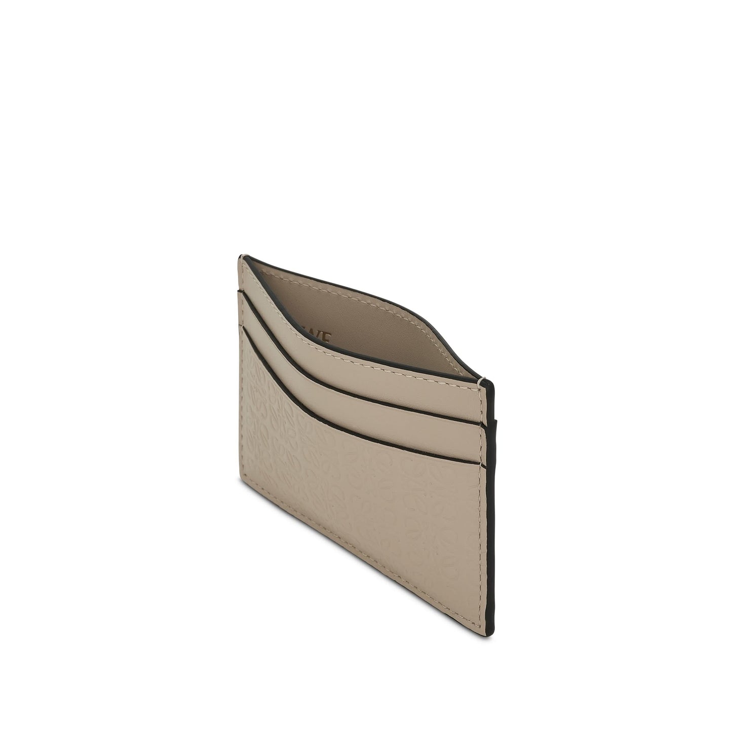 Repeat Plain Cardholder in Embossed Calfskin in Light Oat