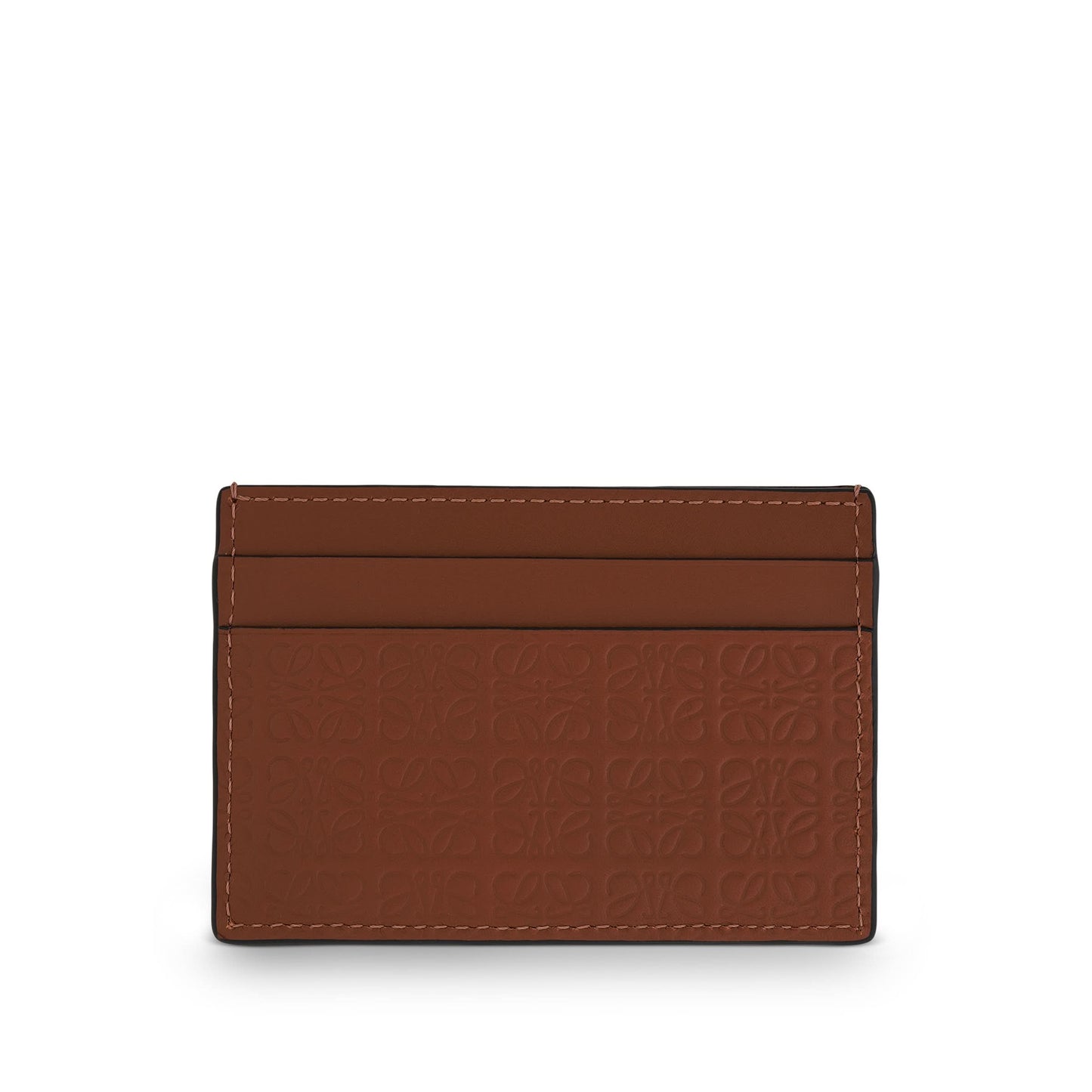 Repeat Plain Cardholder in Embossed Calfskin in Tan