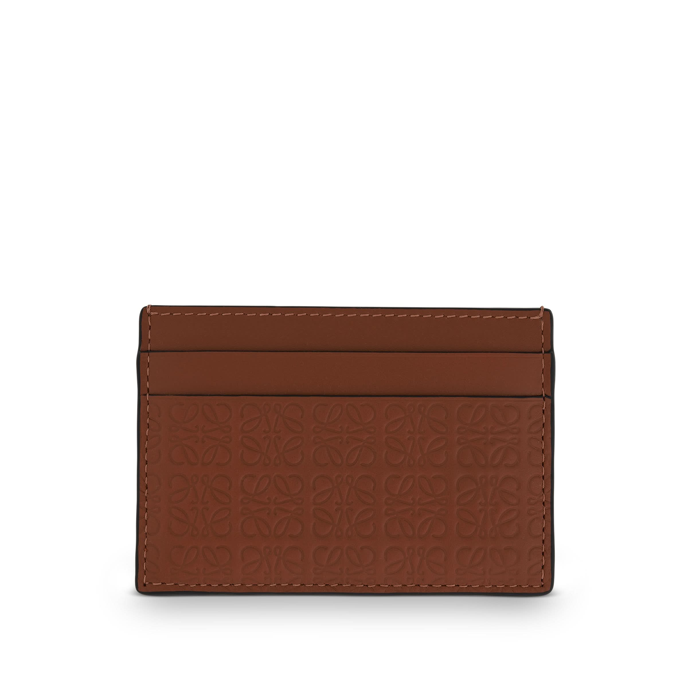 Repeat Plain Cardholder in Embossed Calfskin in Tan