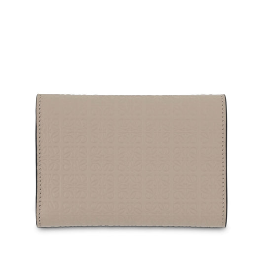 Repeat Small Vertical Wallet in Embossed Calfskin in Light Oat