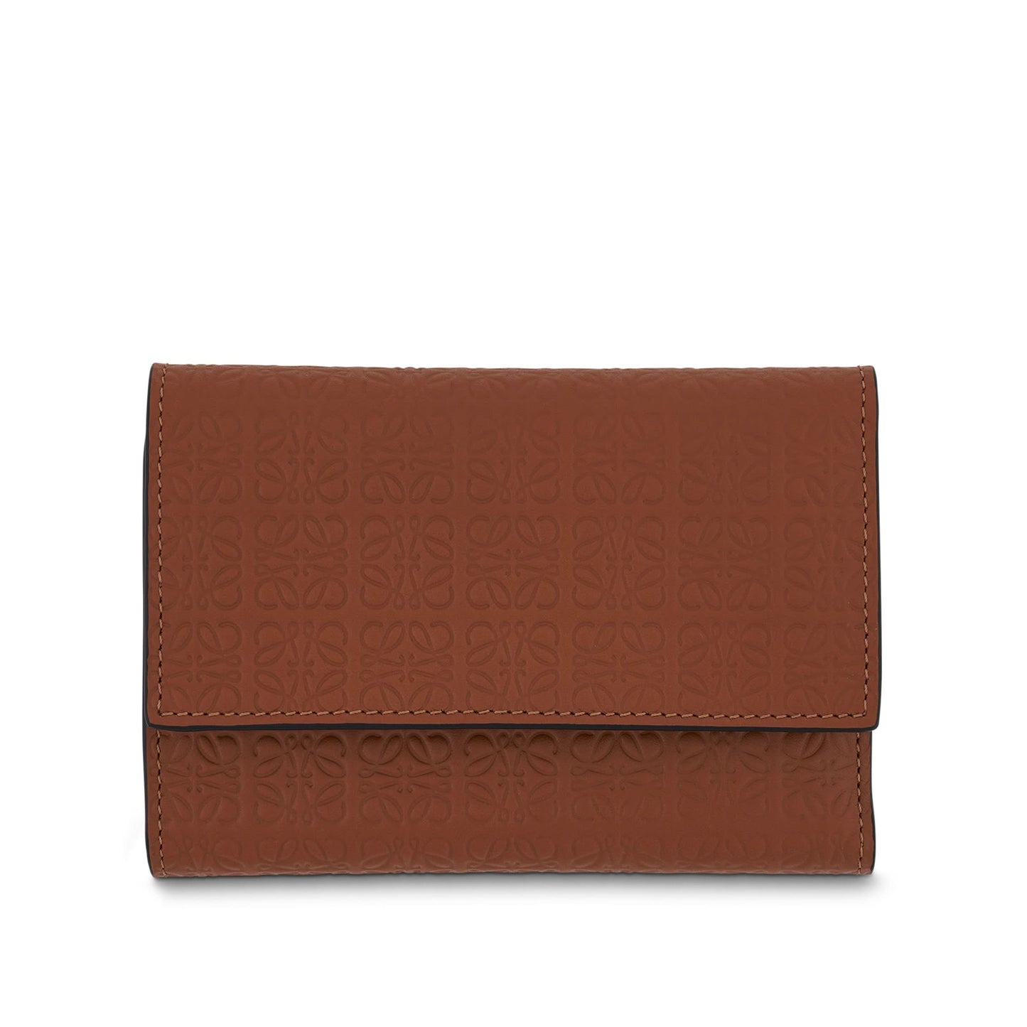 Repeat Small Vertical Wallet in Embossed Calfskin in Tan